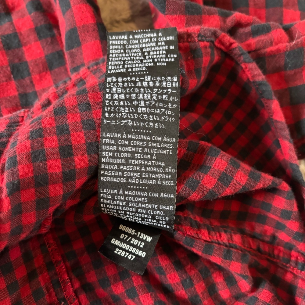 Harley Davidson Women’s Plaid Button Down Shirt L Red Black Patch Logo 2012 - Picture 10 of 14